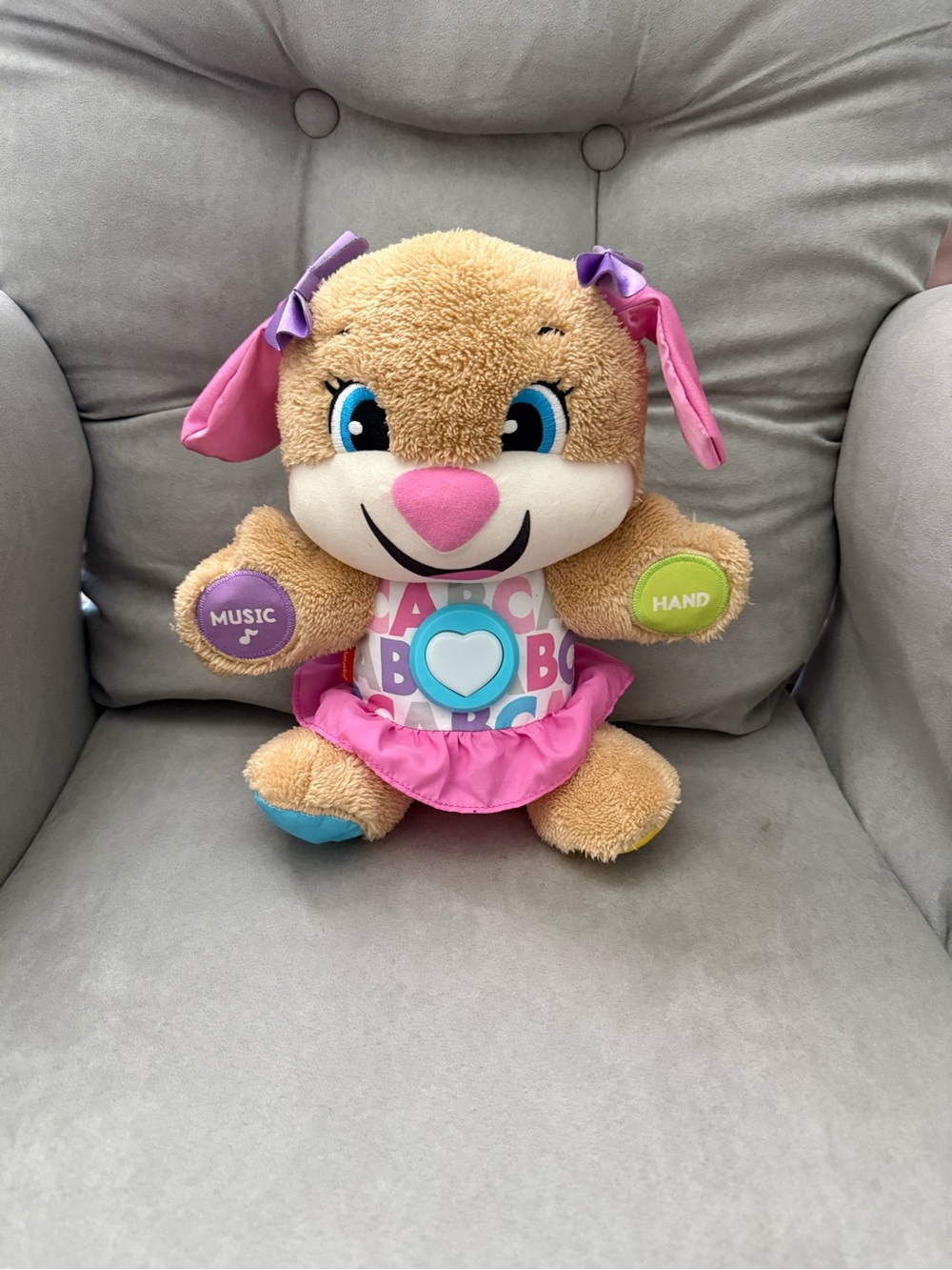 Plush Interactive Learning Puppy - Pink & Tan Kids Toy
